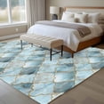 thumbnail image 4 of 8'x10' Area Rugs, Teal Morocco Indoor Outdoor Area Rug for Living Room Bedroom, Modern Abstract Art Contemporary Geometric Washable Bathroom Rugs Kitchen Floor Carpet Mats Home Decor Aesthetic, 4 of 8