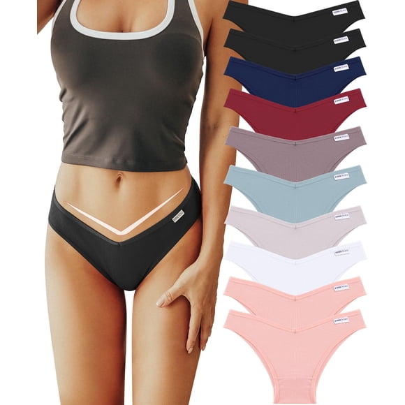 Bragas de bikini FINETOO de algodón para mujer, paquete de 10