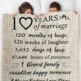 thumbnail image 4 of 10th Wedding Anniversary Blanket Gift for Couple Wife Husband Her Him 10 Year Marriage,Valentines Day Gifts for Wife Romantic Throw Blankets, 4 of 4