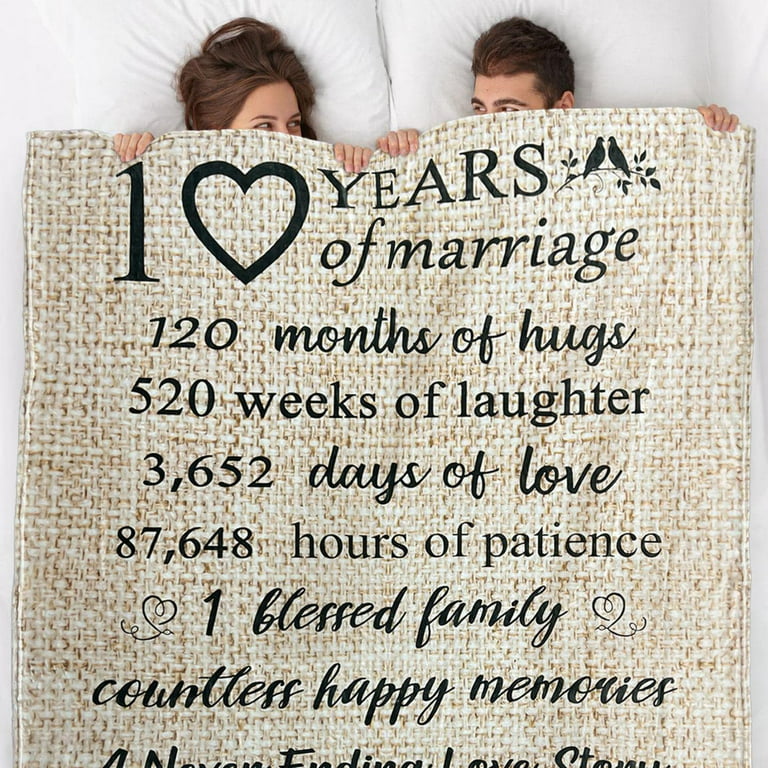 lpmisake Anniversary Wedding Gifts for Couples Hubby and Wifey Honeymoon  Just Married Blanket Anniversary Romantic Gifts for Couple Newlywed Wife