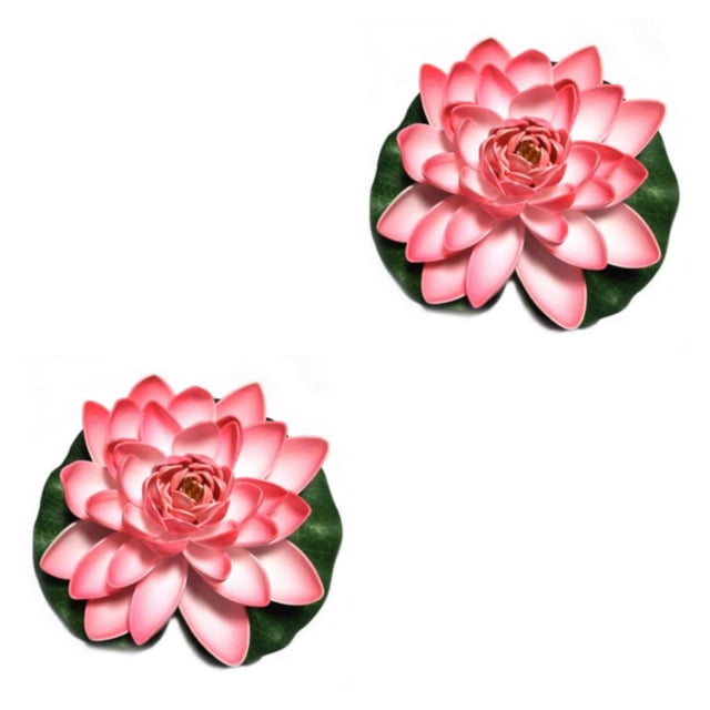 QualitChoice Artificial Lotus Replacement Simulation Outdoor Garden Park Pond Pool Photography Fake Water Flower Decor Light Pink 2PCS