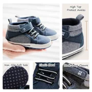 HsdsBebe Baby Boys Girls Shoes Infant High Tops Ankle Sneakers Soft Anti-Slip Sole for First Walkers 3-18 Months