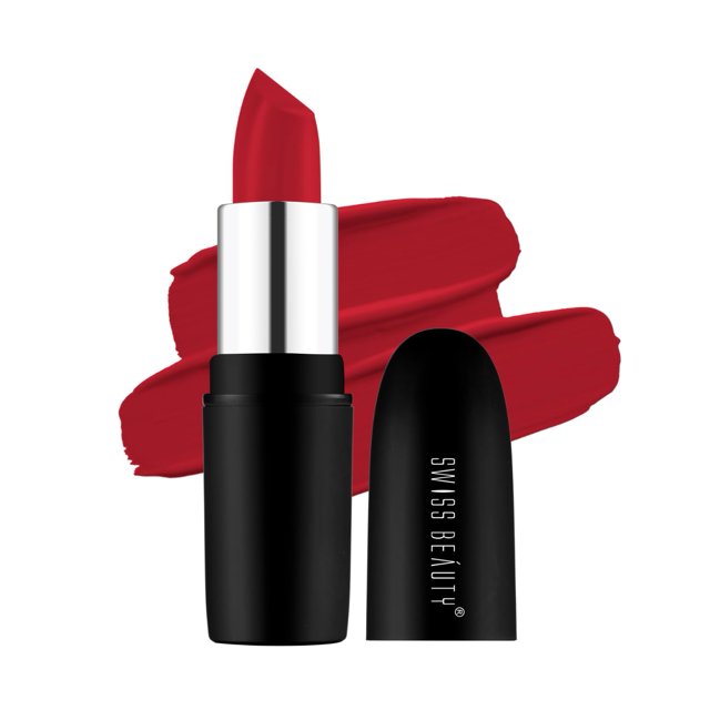 2X Swiss Beauty Pure Matte Lipstick, 3.8gm Each (Hot Red)