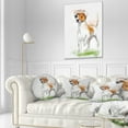 thumbnail image 3 of Designart Funny Dog Walking on Grass - Animal Throw Pillow - 12x20, 3 of 5