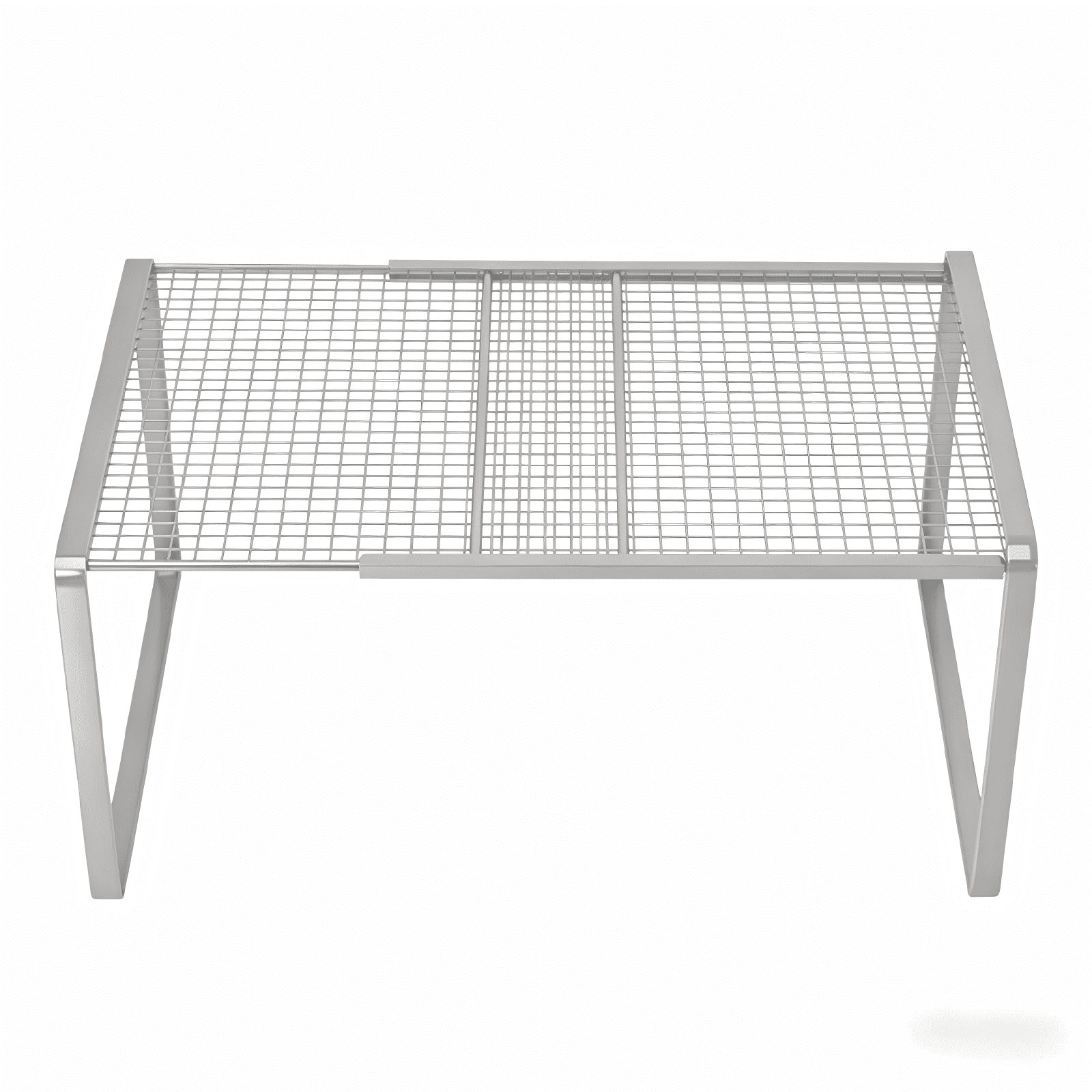Expandable Cabinet Storage Shelf, Stackable Organizer Rack for Kitchen Bathroom Pantry, Space Saving Shelf for Counter Desk, 12.2x10.6x15-24.4 Inch