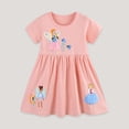 thumbnail image 6 of PRfgtbd Toddler Girls Dresses Summer Easter Cartoon Applique Short Sleeve Casual Dress Kids T Shirt Dress Soft Midi Sundress Daily Wear Casual Party Dresses, 6 of 7
