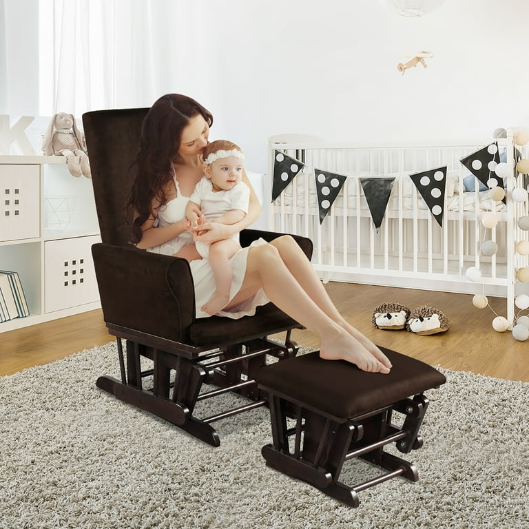 BABYL - otoan Costway Gliding Rocker Chair & Ottoman Set for Baby Nursery