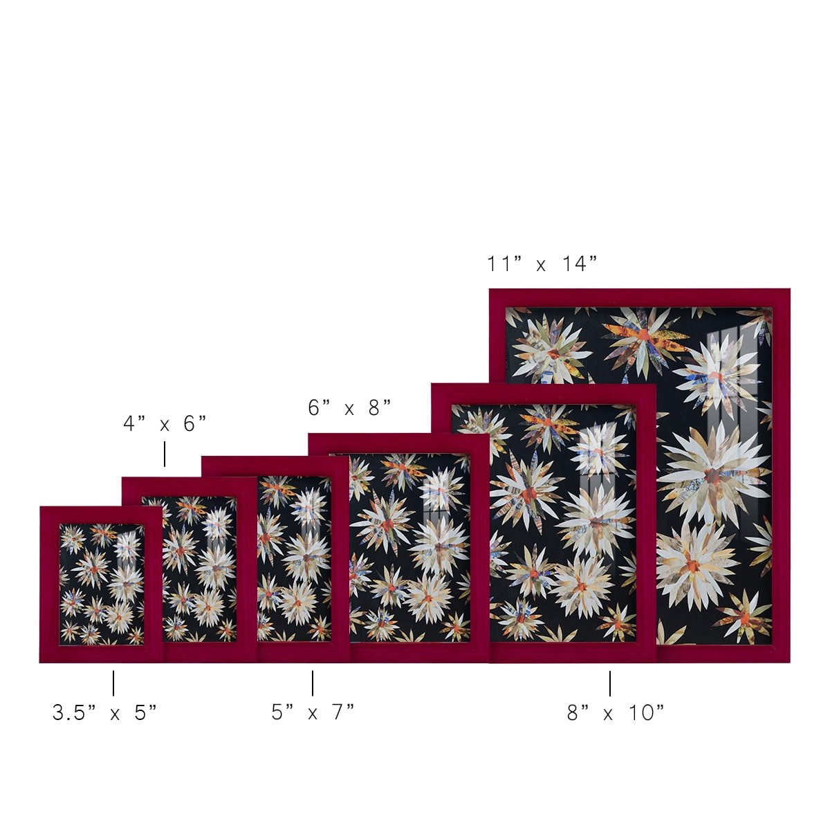 Starburst Too II - Framed Print w/glass - Cherry Red