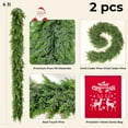 thumbnail image 4 of Guvpev 2Pcs Christmas Garlands - 6FT Artificial Cedar Christmas Garland Holiday Decorations, Soft & Lush Realistic Faux Cypress Garlands for Mantel, Table, Stairs, Fireplace Indoor Outdoor Xmas Decor, 4 of 10