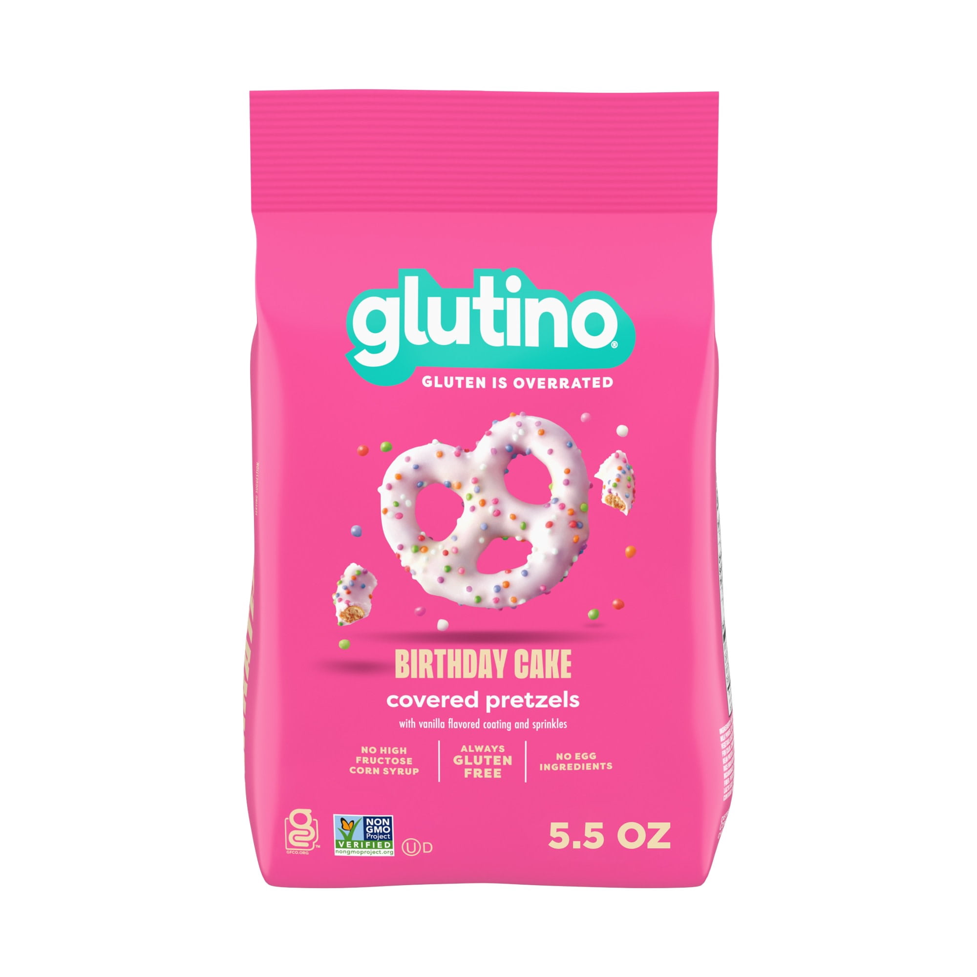 (6 pack) Glutino Gluten Free Birthday Cake Pretzel Twists, Gluten Free Snacks, 5.5 oz