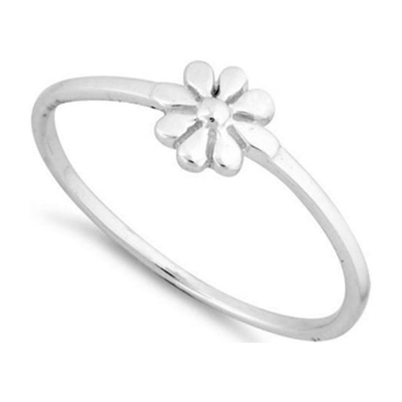 925 Sterling Silver Oxidized Platinum Plated Flower Art Deco Women Valentines Day Gifts Ring