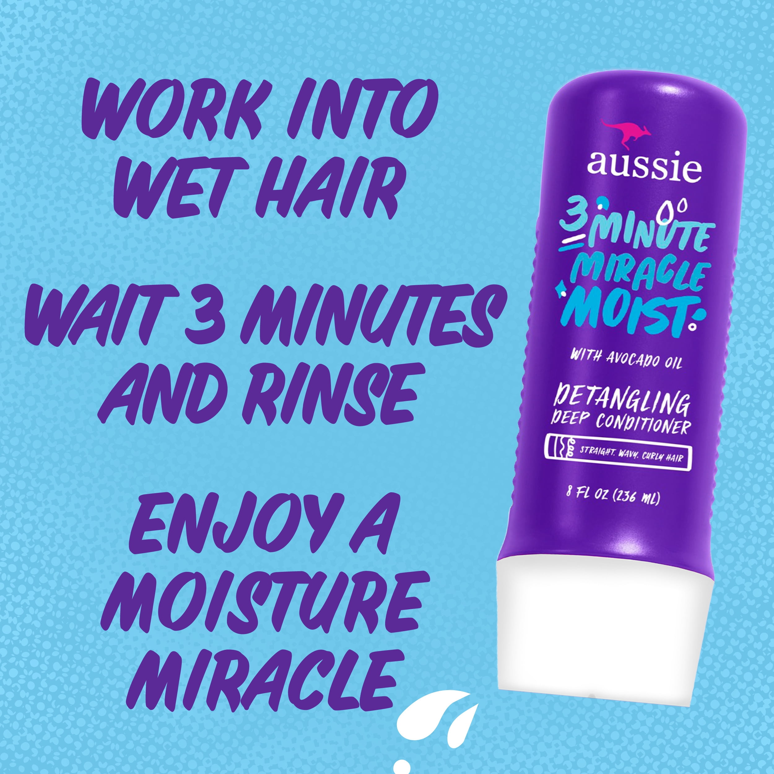 Aussie 3 Minute Miracle Moist Conditioner, Paraben Free, Twin Pk, 8.0 fl oz. for All Hair Types  (图3)