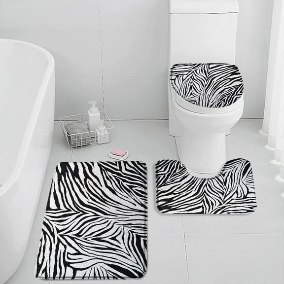 Leopard Pattern Bath Mat Set Panther Wild Animals Modern Fashion Bathroom Decorations Bathtub Rug Home Carpet Toilet Lid Cover