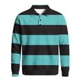 thumbnail image 7 of Horkkom Button Down Shirt Men Collared Striped Knit Shirt Breathable Long Sleeve Casual Color Block Shirts L, 7 of 7