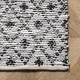 thumbnail image 3 of nuLOOM Hartford Leather Moroccan Flatweave Area Rug, 8' x 10', Hartford Ivory, 3 of 5