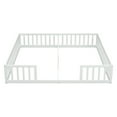 thumbnail image 5 of Miniyam Wood Twin Size Double Floor Bed with Guardrails for Toddler, White, 5 of 7