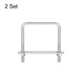 thumbnail image 3 of Unique Bargains Square U-Bolts 2 Sets 67mm Inner Width 80mm Length M6 304 Stainless Steel U Clamp Bolt, 3 of 5