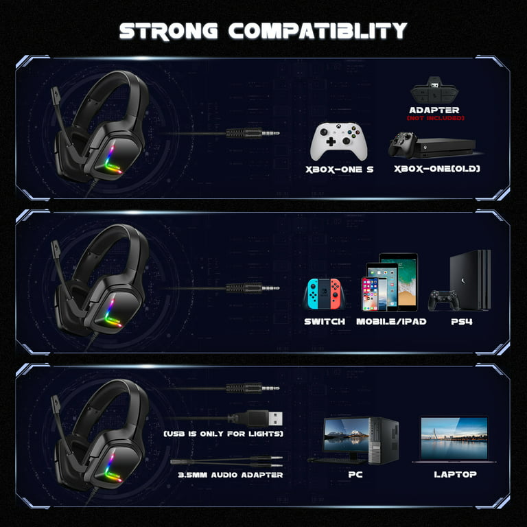ONIKUMA-Auscultadores Dinâmicos para Jogos com Microfone, Auscultadores  Over-Ear, Som Surround, PC Gamer, PS4, PS5