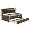 thumbnail image 4 of EUROCO Twin Size Captain Bed, Daybed with Trundle and Bookcase, Drawers and Shelf Platform, Espresso, 4 of 13