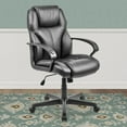 thumbnail image 2 of CorLiving Black Faux Leather Upholstered Managerial Adult Office Chair with Height Adjustable Seat, 2 of 4