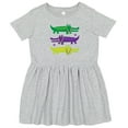 thumbnail image 3 of Inktastic Mardi Gras Holiday Alligators Girls Toddler Dress, 3 of 5