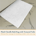 thumbnail image 2 of ComfiTime Bathroom Rugs, 24 x 36 in, 2000GSM Thick Slip-Resistant Chenille Bath Mat for Tub, Shower & Bathroom Floor, Machine Washable, Ultra Absorbent, Small or Long, White, Black, Gray, Blue, Brown, 2 of 9