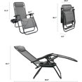 thumbnail image 3 of Kemon Zero Gravity Folding Lounge Outdoor Patio Adjustable Reclining Chair with Pillows and Cup Holders for Beach Set of 2, Double Grey, 3 of 14