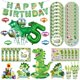 thumbnail image 2 of Suministros de decoración para fiesta de cumpleaños de dinosaurios, bolsas de regalo verdes de safari en la jungla, servilletas de papel, vasos, platos, globos de dinosaurios, baby shower para niños, 2 of 5