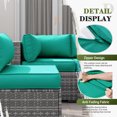 thumbnail image 6 of PUKNLY Outdoor Furniture Replacement Cushions, Fits 6-seat Sectional Rattan Conversation Set, 14 Piece Patio Water-Resistant Replacement Sofa Cushions, Liner&Cover（Lake Blue）, 6 of 8