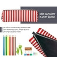 thumbnail image 5 of Naloa Red And White Stripes Leather Pencil Case, Makeup Pouch, Zipper Pouch for Daily Essentials, Storage Organizer, Cosmetics and Stationary Bag, 5 of 7