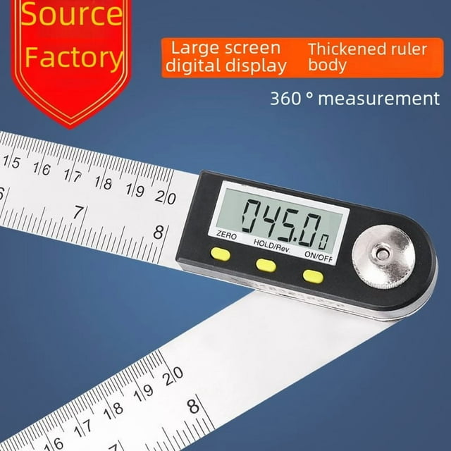 Caxiao Wholesale Digital Angle Gauge with Stainless Steel Construction - 0-300MM Economy Model for Woodworking, High Precision Measurement Tool with Clear LCD Display for Accurate Angle Readings and