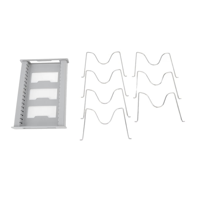 YUMILI Support de Rangement Extensible pour Casseroles, Support de Couvercle de Casserole Réglable (Gris)