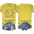 thumbnail image 4 of Fiudx Ofertas Flash Del Día Blusas con Estampado de Flores para Mujer Top de Manga Corta con Cuello Redondo, 4 of 4