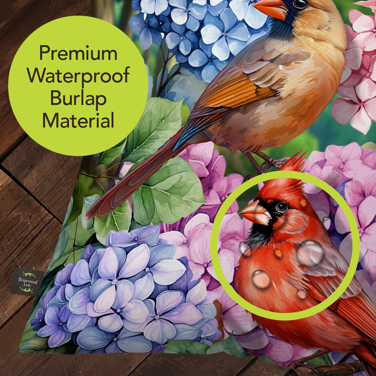 Briarwood Lane Spring Indoor/Outdoor Pillow 17x17 Perched Cardinals For Spring Pillow