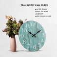 thumbnail image 4 of Wall Clock,10 Inch Teal Silent Non-Ticking Kitchen Clock Decor,Rustic Vintage Country Retro Decorative Wall Clocks, 4 of 5