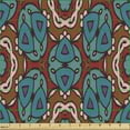 thumbnail image 2 of Ambesonne Rustic Fabric by the Yard Upholstery, Flora Ethnic Geometric Art, 3 Yards, Raspberry and Dark Turquoise, 2 of 5