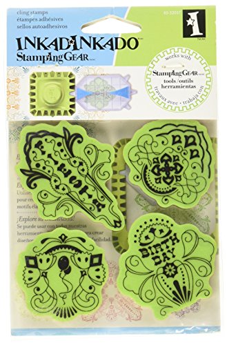 Inkadinkado Clear Stamps Set „Dia De Los“ – 7 Stempel Auf 8x4 Inch Träger, Für Scrapbooking, Karten & Papierbasteln