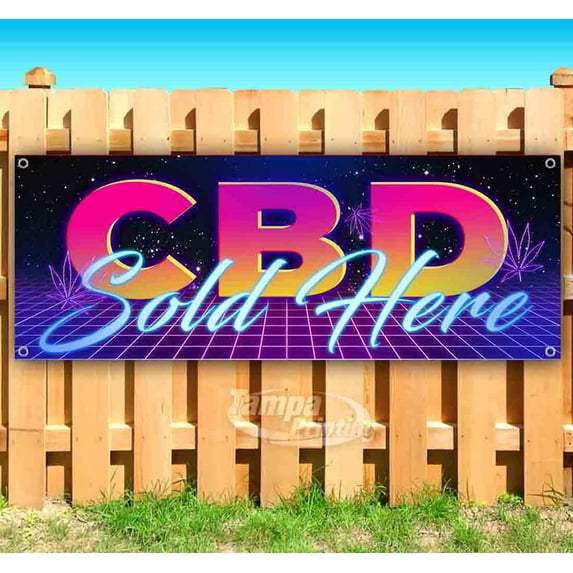 CBD Sold Here 13 oz Vinyl Banner With Metal Grommets