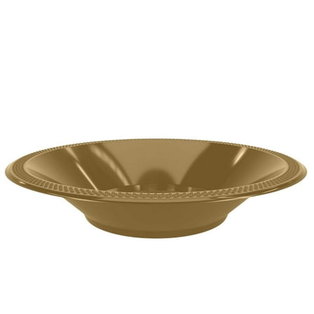 Disposable 15oz Gold Plastic Bowl: 6CT