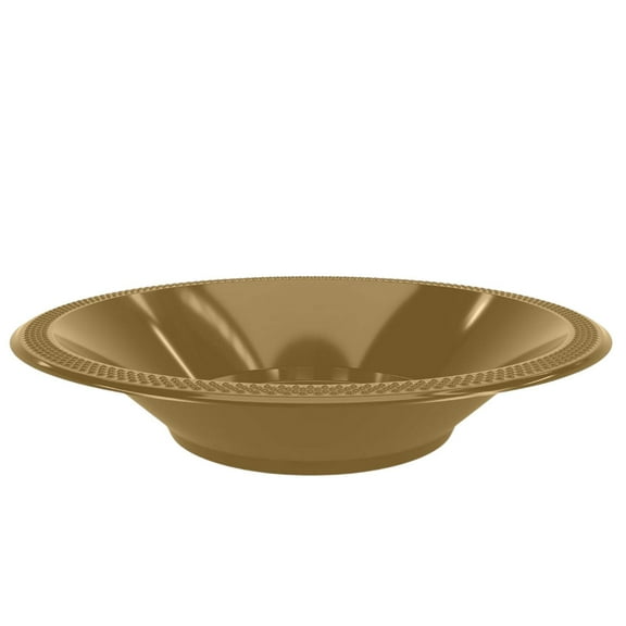 Disposable 15oz Gold Plastic Bowl: 6CT