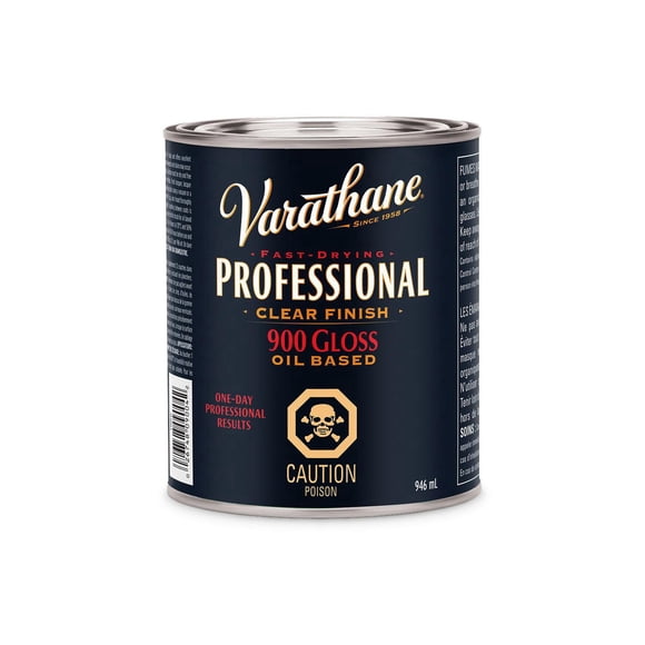 Varathane Finition Intérieure pour Bois à Base d’Huile Professionnelle, Brillante Transparente 236 mL