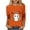 04-Orange, variant on QATAINLAV Ladies Halloween 3/4 Sleeve Crew Neck Shirts Fashion Funny Graphic Tees Fall Holiday Tops Orange XL