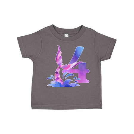 

Inktastic 4th Birthday Mermaid Tail Gift Toddler Boy or Toddler Girl T-Shirt