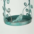 thumbnail image 3 of Special T Imports Teal Metal Hanging Bird Feeder Outdoor Garden Seed Tray (Set of 2), 3 of 4