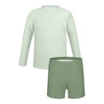 thumbnail image 6 of FSYBOA Girls Rash Guard Swimsuits, Long Sleeves Holiday Quick Dry 2 Piece Kids Bathing Suit Swimwear Mint Green Size 13-14T, 6 of 7