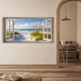 thumbnail image 6 of Ocean Beach Window Canvas Wall Art - Summer Coastal Seascape Picture Landscape Canvas Prints, Horizontal Tropical Sea Paintings Artwork for Home Decor, 6 of 7