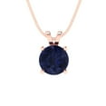 thumbnail image 2 of 1 cctw Blue Sapphire Rose Gold Plated Pendant with 18" Box Chain (6.5mm, Round Cut), 2 of 6