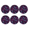 thumbnail image 2 of Disketp Purple Butterfly Funny Coasters,6 Pcs Leather Coasters With Holder, Perfect Housewarming Hostess Gifts,Protect Furniture From Water Marks Scratch And Damage, 2 of 9