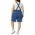 thumbnail image 3 of Agnes Orinda Plus Size Overall Shorts for Women Jumpsuit Adjustable Strap Bib Cargo Pocket Jean Denim Overalls 1X Blue, 3 of 6