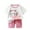 B-Pink, variant on Zwiiyzr 3M-6Y Summer Toddler Baby Clothes Set Boys Girls Cute Printed Round Neck Short Sleeve Shorts Set Pink